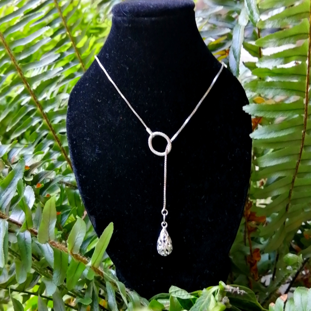 Unique 925 Sterling Silver Drop Necklace